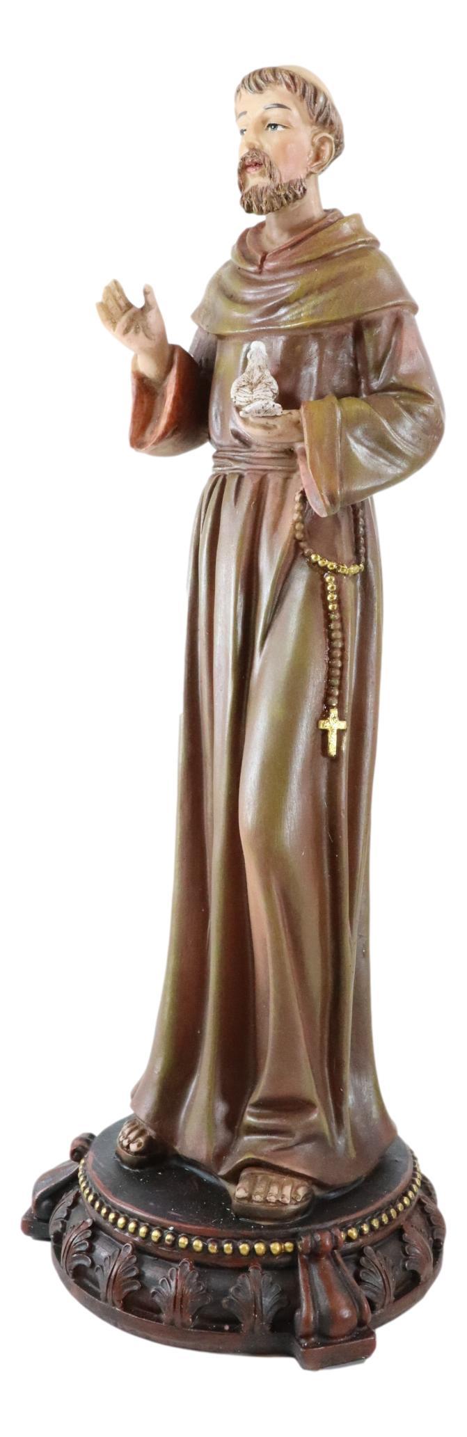 Ebros Gift Catholic Saint Francis Of Assisi With White Dove Altar Figurine Patron Animals