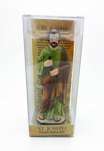 Ebros Gift Catholic Saint Joseph Figurine Home Seller Kit With Prayer Card In Blister Pack