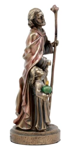 Ebros Gift Catholic Saint Joseph Holding A Flowering Staff And Child Jesus Figurine 7.25"H