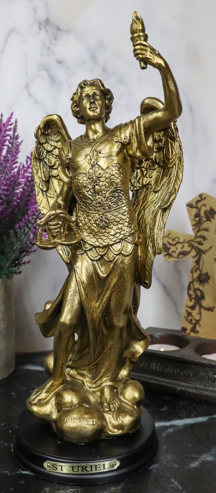 ebros gift Catholic Saint Uriel The Archangel Statue 8"H Patron of Confirmation And Ecology
