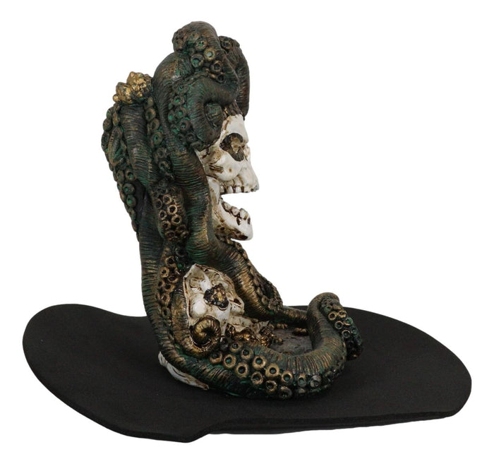 Ebros Gift Cecelia Octopus Sea Witch Skull Bust Backflow Incense Cone Burner Figurine