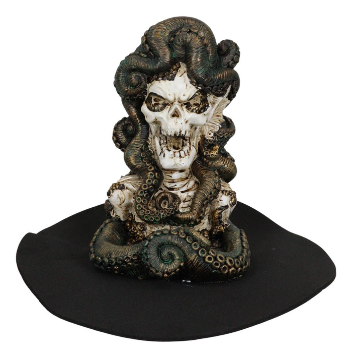 Ebros Gift Cecelia Octopus Sea Witch Skull Bust Backflow Incense Cone Burner Figurine
