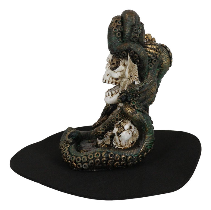 Ebros Gift Cecelia Octopus Sea Witch Skull Bust Backflow Incense Cone Burner Figurine
