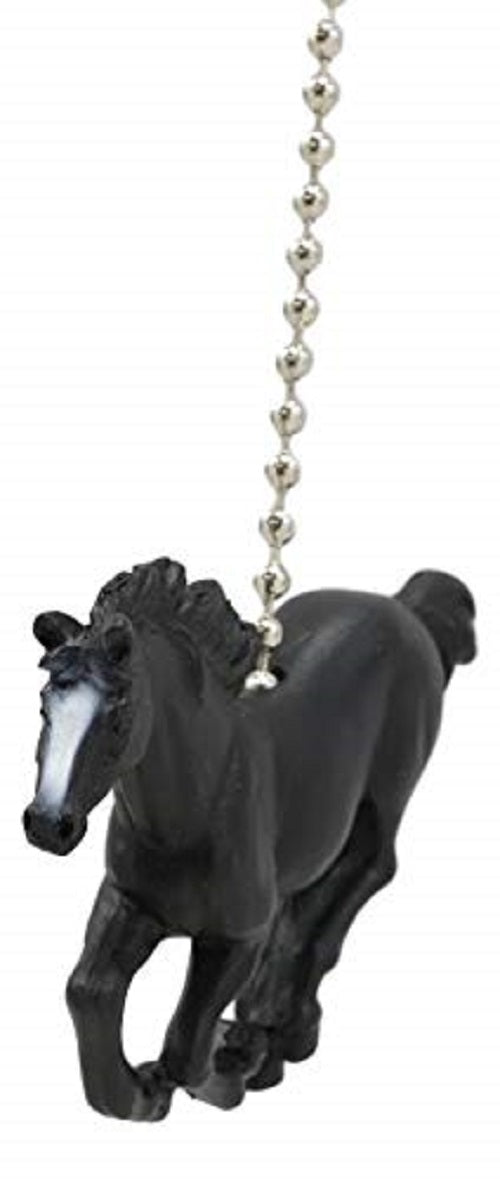 Ebros Gift Ceiling Fan Metal Pull Chain With Black Equestrian Galloping Horse Handle Knob