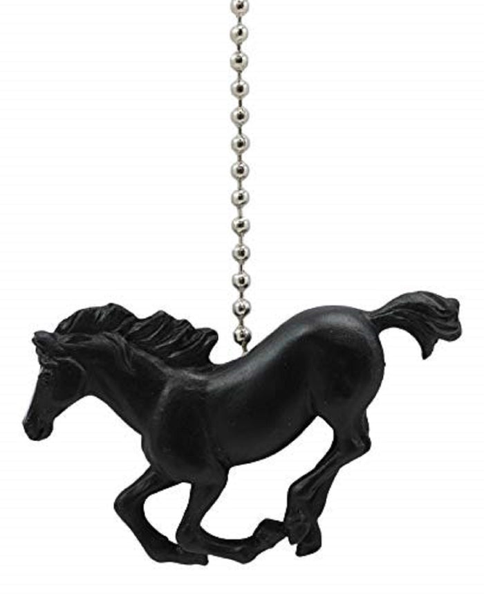 Ebros Gift Ceiling Fan Metal Pull Chain With Black Equestrian Galloping Horse Handle Knob
