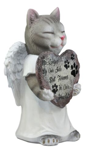 Ebros Gift Celestial Angel Grey Cat In White Tunic Robe Pet Memorial Figurine Inspirational
