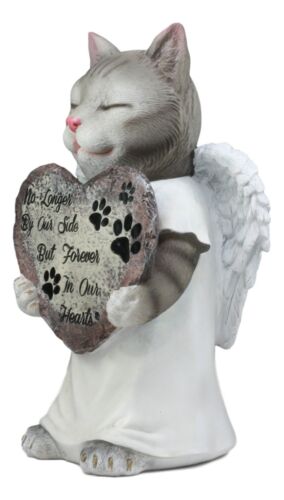 Ebros Gift Celestial Angel Grey Cat In White Tunic Robe Pet Memorial Figurine Inspirational