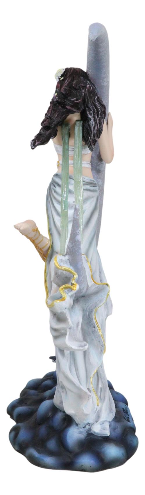 Ebros Gift Celestial Dream Voyage Crescent Moon Lullaby Fairy Floating On Clouds Statue