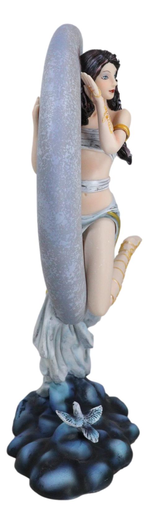 Ebros Gift Celestial Dream Voyage Crescent Moon Lullaby Fairy Floating On Clouds Statue