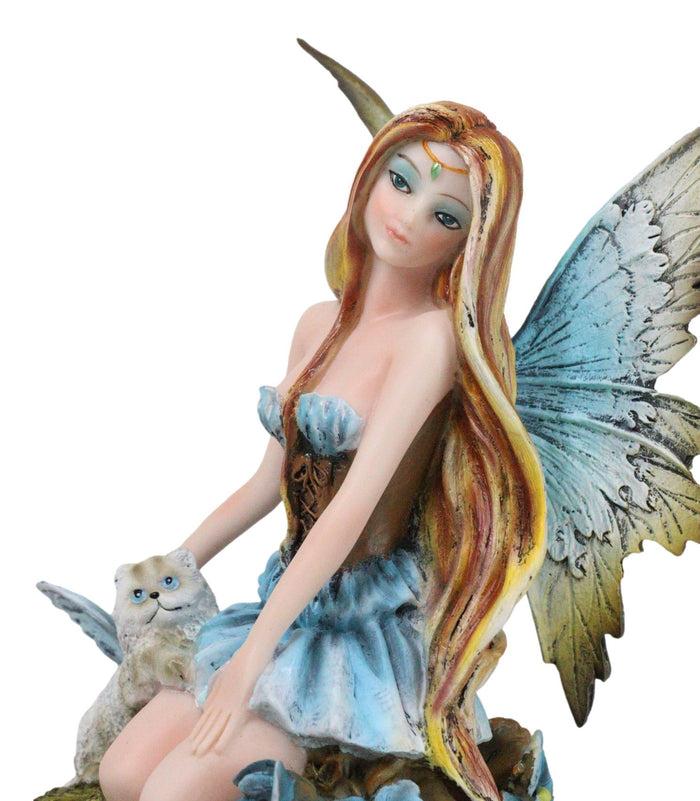 Ebros Gift Celestial Nova Starlight Tribal Fairy FAE With Pixie Cat Home Decor Figurine