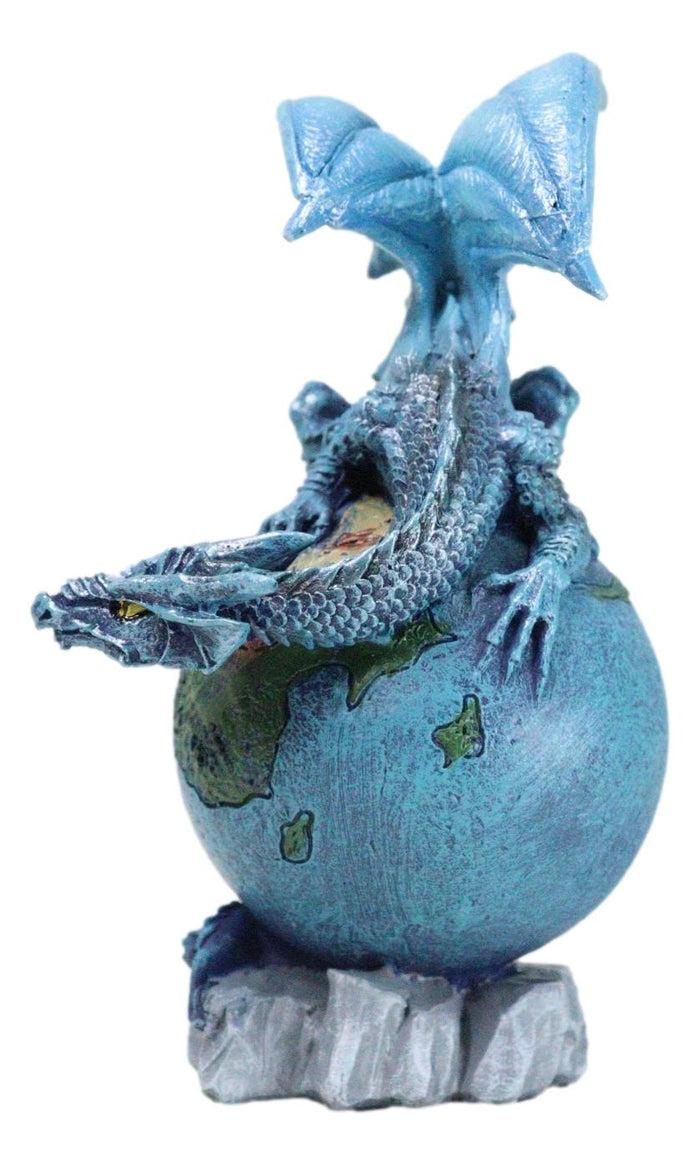 Ebros Gift Celestial Solar Galaxy Planet Earth Terrestrial Guardian Blue Dragon Figurine