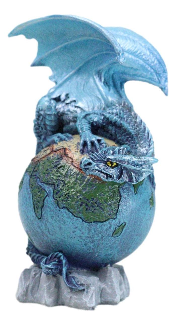 Ebros Gift Celestial Solar Galaxy Planet Earth Terrestrial Guardian Blue Dragon Figurine