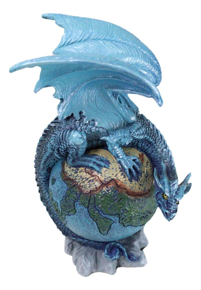 Ebros Gift Celestial Solar Galaxy Planet Earth Terrestrial Guardian Blue Dragon Figurine