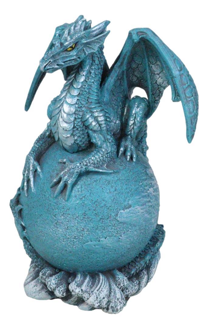 Ebros Gift Celestial Solar Galaxy Planet Uranus Terrestrial Guardian Blue Dragon Figurine