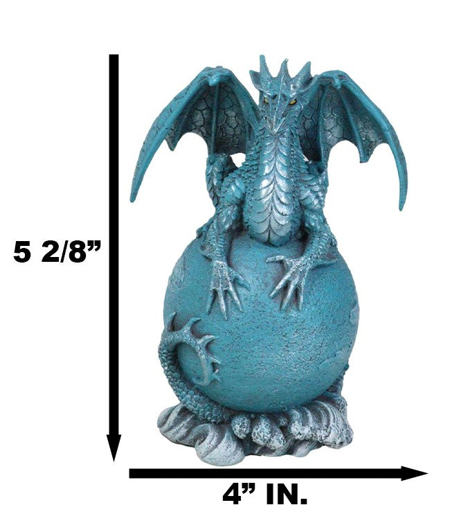 Ebros Gift Celestial Solar Galaxy Planet Uranus Terrestrial Guardian Blue Dragon Figurine