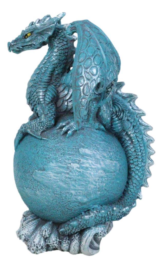 Ebros Gift Celestial Solar Galaxy Planet Uranus Terrestrial Guardian Blue Dragon Figurine