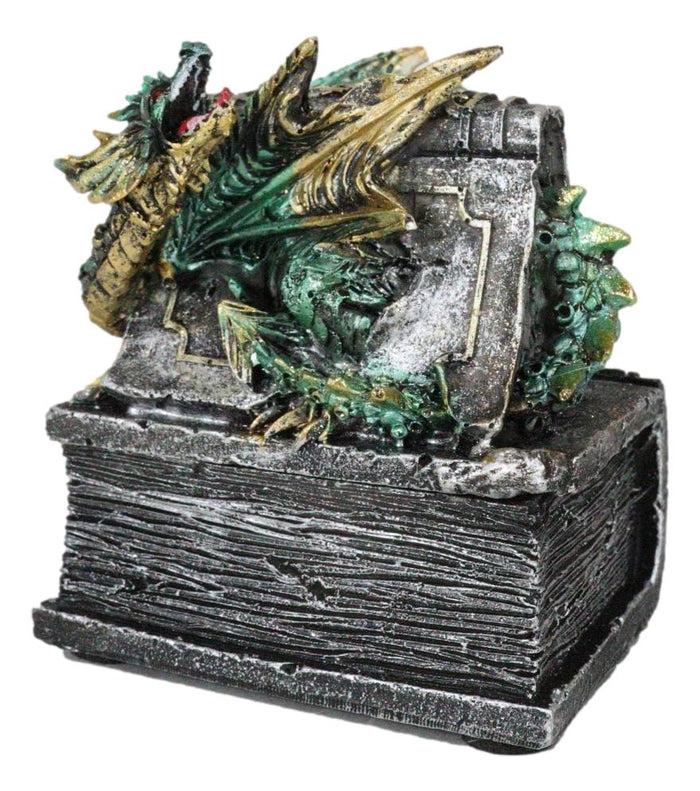 Ebros Gift Celtic Beowulf Dragon Trapped In Tombstone Small Jewelry Trinket Box Figurine