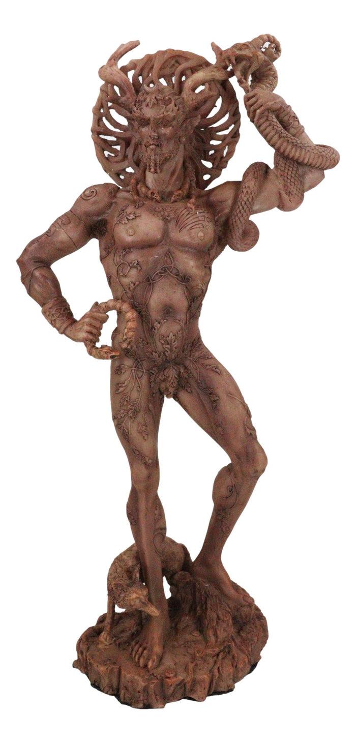 Ebros Gift Celtic God Cernunnos Horned God Herne The Hunter Holding Serpent Figurine 9.5"H