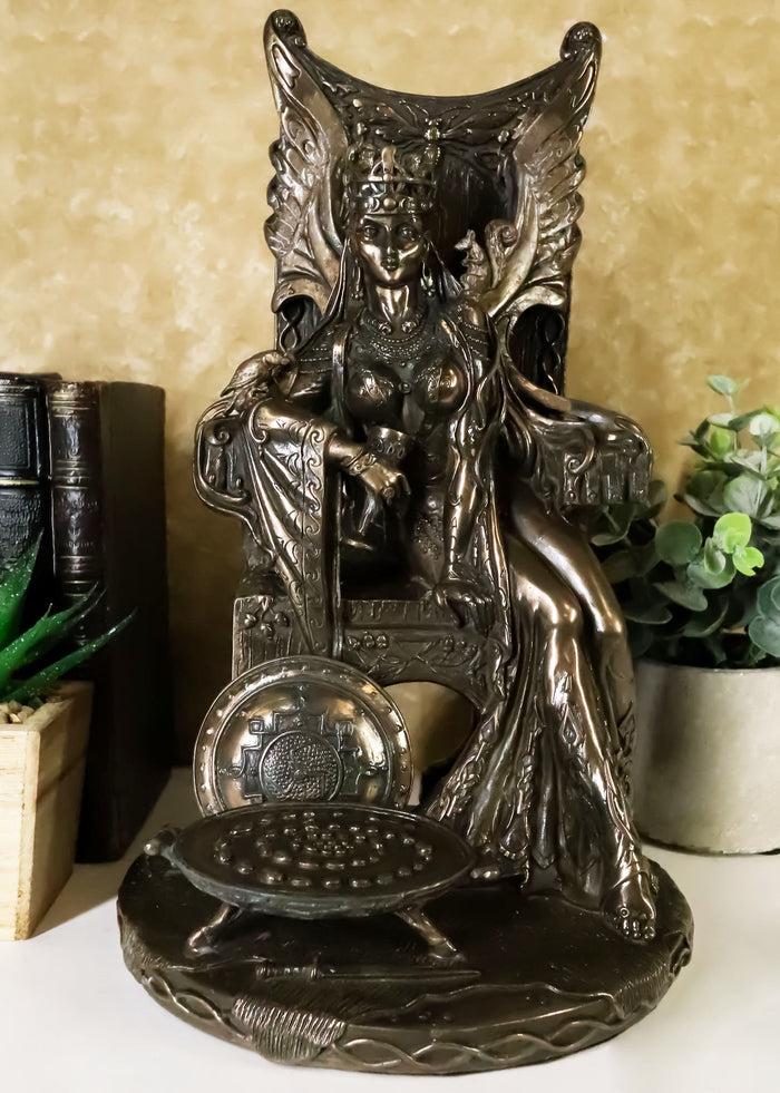 ebros gift Celtic Goddess Of Fertility Maeve Seated On Throne Statue 11"H Medb Maev Decor
