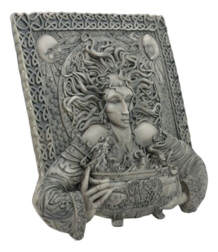 Ebros Gift Celtic Goddess Of Rebirth Cerridwen With Magical Potions Cauldron Wall Decor