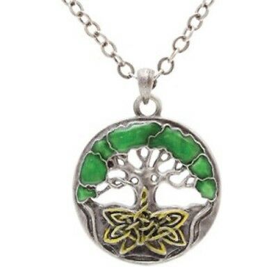 Ebros Gift Celtic Green Tree Of Life Alloy Necklace Lead Free