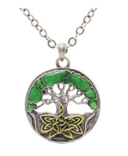 ebros gift Celtic Green Tree Of Life Alloy Necklace Lead Free