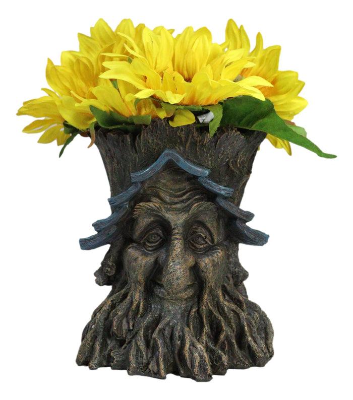 ebros gift Celtic Greenman Tree Man Sacred Dryad Ent Earth Goddess Floral Planter Figurine