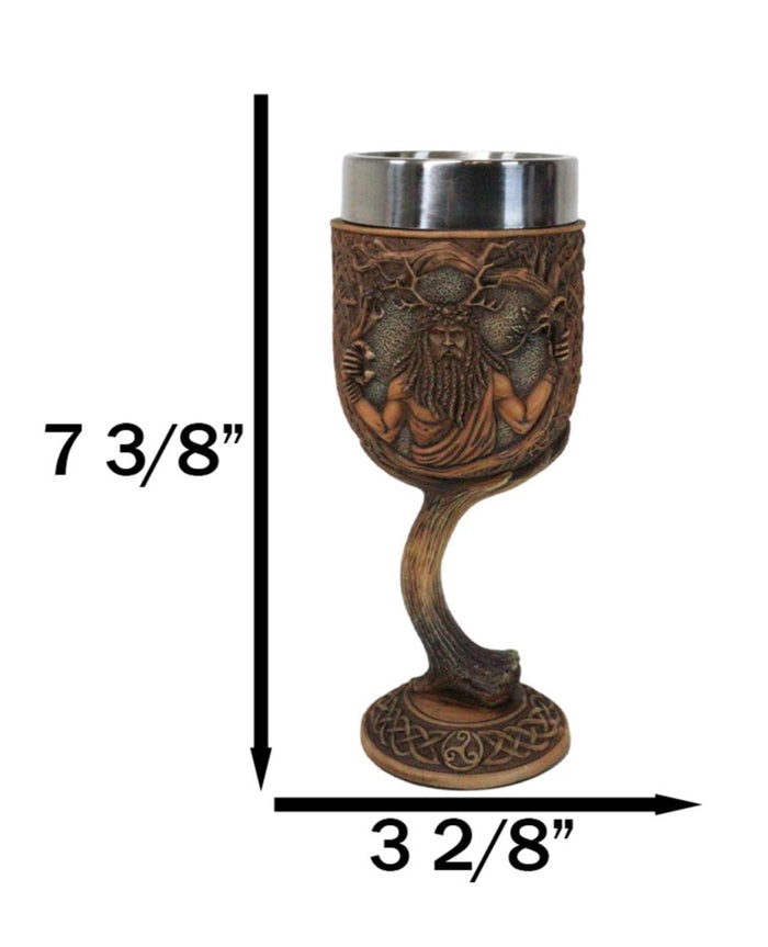 Ebros Gift Celtic Horned God Herne Cernunnos With Antlers And Sacred Symbols Wine Goblet