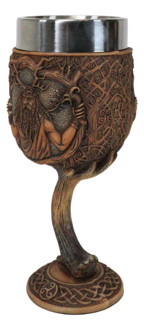 Ebros Gift Celtic Horned God Herne Cernunnos With Antlers And Sacred Symbols Wine Goblet