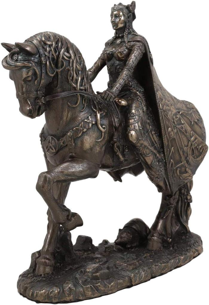 Ebros Gift Celtic Irish Moon Goddess Rhiannon Riding Horse In Arberth Statue 10" H