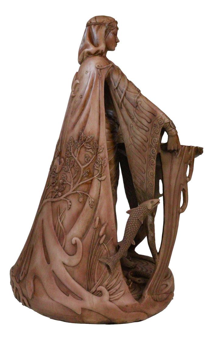 Ebros Gift Celtic Irish Triple Goddess Mother Of All Gods Danu 15"H Statue In Faux Red Clay