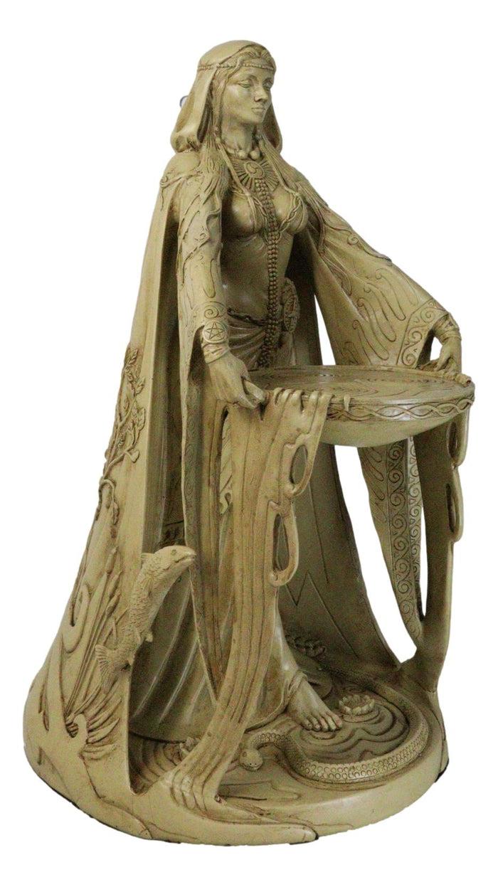 Ebros Gift Celtic Irish Triple Goddess Mother Of All Gods Danu 15.5"H Statue Faux Wood Look