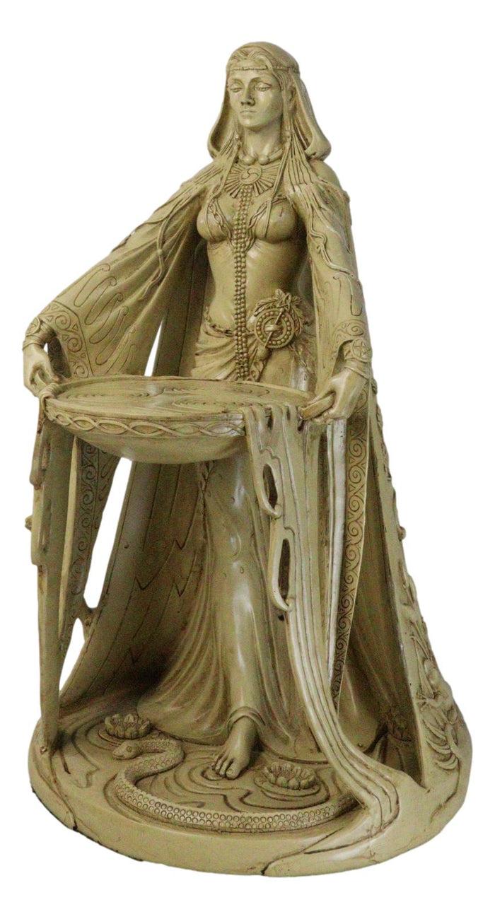 Ebros Gift Celtic Irish Triple Goddess Mother Of All Gods Danu 15.5"H Statue Faux Wood Look