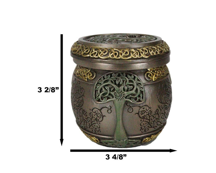 Ebros Gift Celtic Knot Sacred Tree Of Life Yggdrasil Triple Goddess Decorative Jewelry Box