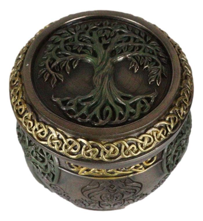 Ebros Gift Celtic Knot Sacred Tree Of Life Yggdrasil Triple Goddess Decorative Jewelry Box