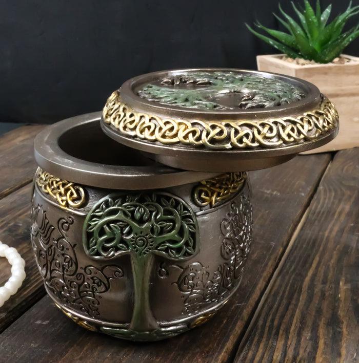 ebros gift Celtic Knot Sacred Tree of Life Yggdrasil Triple Goddess Decorative Jewelry Box