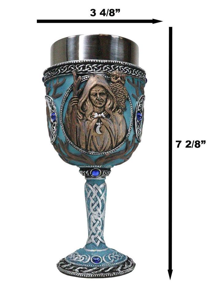 Ebros Gift Celtic Knot Triple Moon Goddess Maiden Mother Crone Pagan Wiccan Wine Goblet