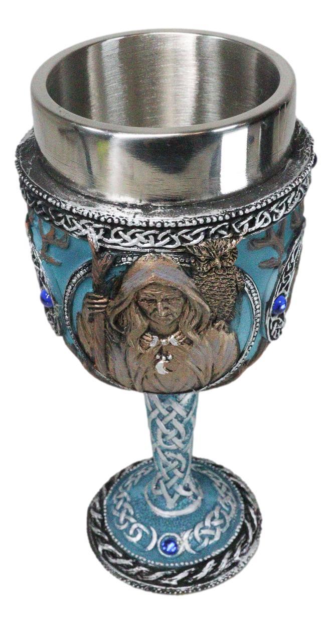Ebros Gift Celtic Knot Triple Moon Goddess Maiden Mother Crone Pagan Wiccan Wine Goblet