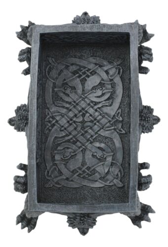 Ebros Gift Celtic Knotwork Alchemy Dragon Guarding The Saint George Tomb Decorative Box 7"L