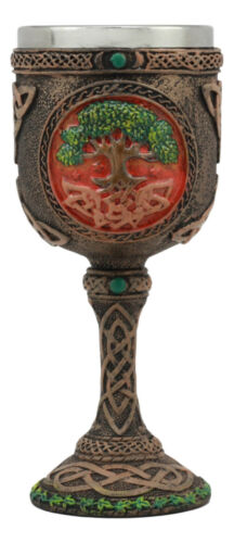 Ebros Gift Celtic Knotwork Cosmic Sacred Tree Of Life Wine Goblet 5oz Vial Of Immortality
