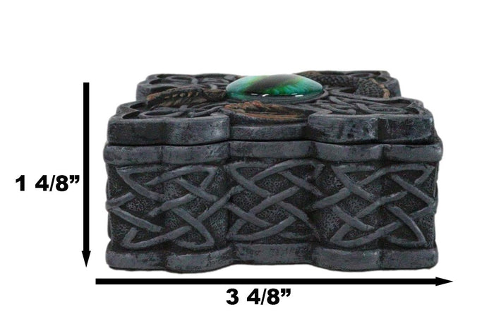 Ebros Gift Celtic Knotwork Cross Eye Of The Dragon Gothic Decorative Trinket Box Figurine