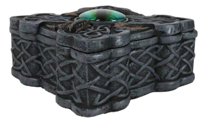 Ebros Gift Celtic Knotwork Cross Eye Of The Dragon Gothic Decorative Trinket Box Figurine