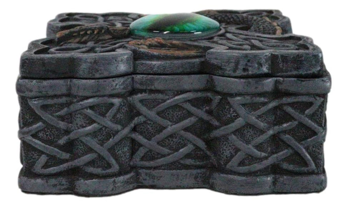 Ebros Gift Celtic Knotwork Cross Eye Of The Dragon Gothic Decorative Trinket Box Figurine