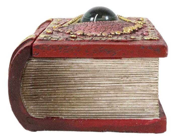 Ebros Gift Celtic Knotwork Eye Of The Dragon With Scales Red Trinket Book Box Figurine