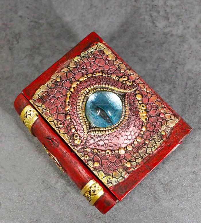 ebros gift Celtic Knotwork Eye Of The Dragon With Scales Red Trinket Book Box Figurine
