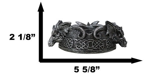 Ebros Gift Celtic Knotwork Gothic Ram Horned Trio Arcane Dragons Cigarette Ashtray Figurine