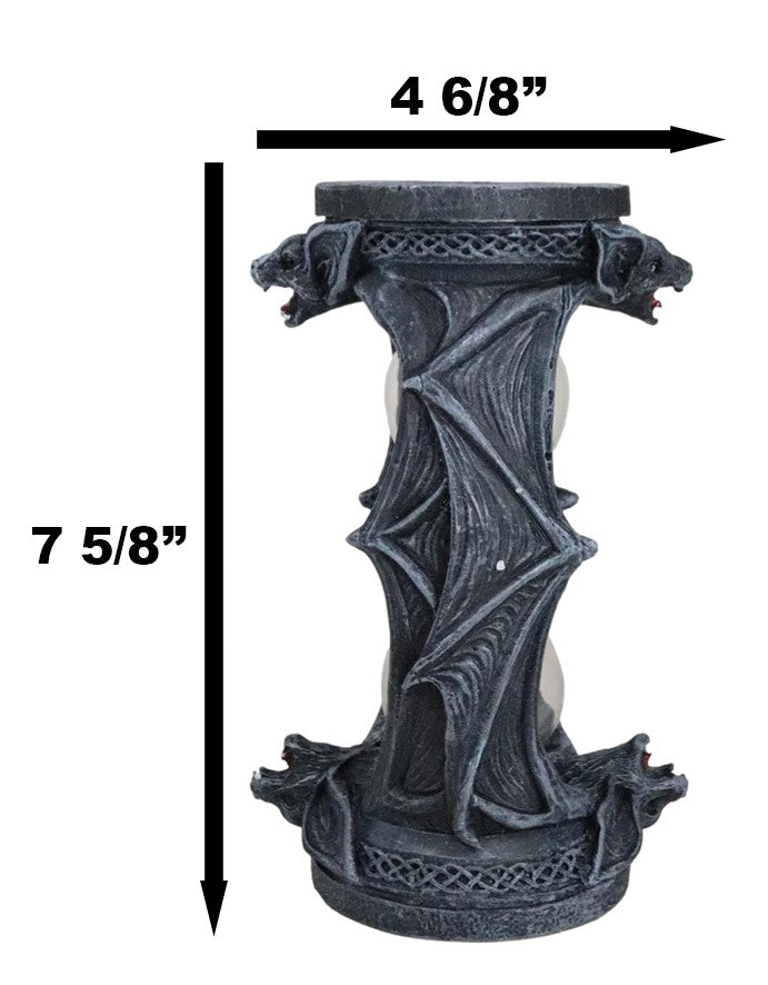 Ebros Gift Celtic Knotwork Tomb Vampire Bats Gothic Invertible Pillar Sand Timer Figurine