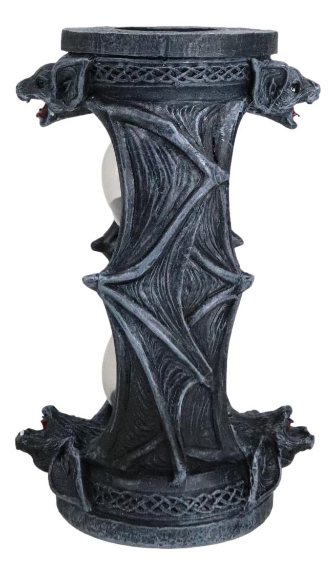 Ebros Gift Celtic Knotwork Tomb Vampire Bats Gothic Invertible Pillar Sand Timer Figurine