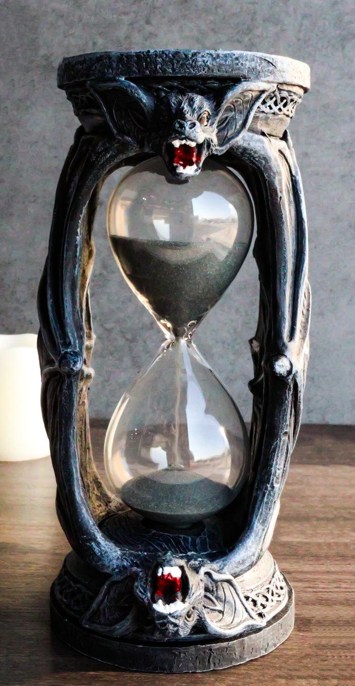 ebros gift Celtic Knotwork Tomb Vampire Bats Gothic Invertible Pillar Sand Timer Figurine
