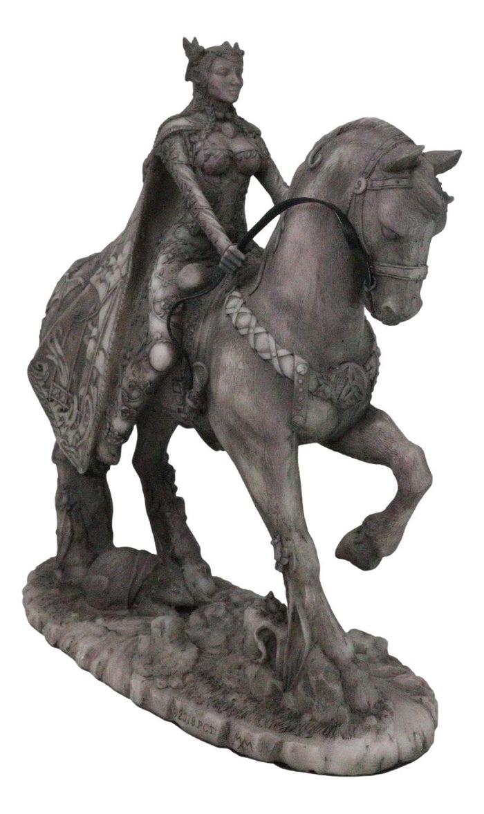 Ebros Gift Celtic Moon Goddess Rhiannon Riding Horse In Arberth Clay Finish Figurine